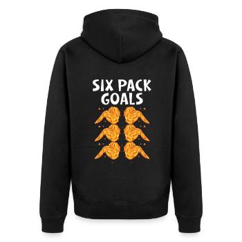 Chicken Wings Gifts - Unisex Premium Organic Zip Hoodie - black - Back - Nico (187cm)