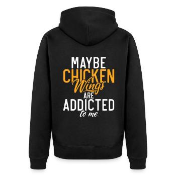 Chicken Wings Gifts - Unisex Premium Organic Zip Hoodie - black - Back - Nico (187cm)