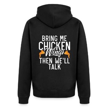 Chicken Wings Gifts - Unisex Premium Organic Zip Hoodie - black - Back - Nico (187cm)