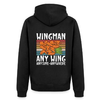 Chicken Wings Gifts - Unisex Premium Organic Zip Hoodie - black - Back - Nico (187cm)