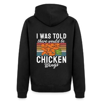 Chicken Wings Gifts - Unisex Premium Organic Zip Hoodie - black - Back - Nico (187cm)