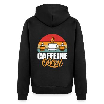 Coffee Gifts - Unisex Premium Bio Zip Hoodie - Schwarz - Hinten - Nico (187cm)