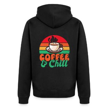 Coffee Gifts - Unisex Premium Bio Zip Hoodie - Schwarz - Hinten - Nico (187cm)