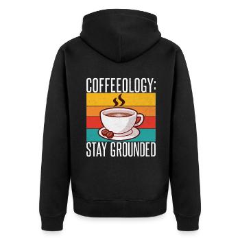 Coffee Gifts - Unisex Premium Bio Zip Hoodie - Schwarz - Hinten - Nico (187cm)