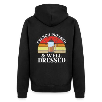 Coffee Gifts - Unisex Premium Bio Zip Hoodie - Schwarz - Hinten - Nico (187cm)