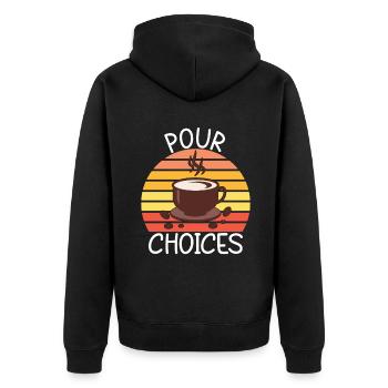 Coffee Gifts - Unisex Premium Bio Zip Hoodie - Schwarz - Hinten - Nico (187cm)