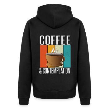 Coffee Gifts - Unisex Premium Bio Zip Hoodie - Schwarz - Hinten - Nico (187cm)