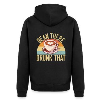 Coffee Gifts - Unisex Premium Bio Zip Hoodie - Schwarz - Hinten - Nico (187cm)