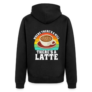 Coffee Gifts - Unisex Premium Bio Zip Hoodie - Schwarz - Hinten - Nico (187cm)