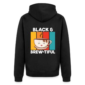 Coffee Gifts - Unisex Premium Bio Zip Hoodie - Schwarz - Hinten - Nico (187cm)