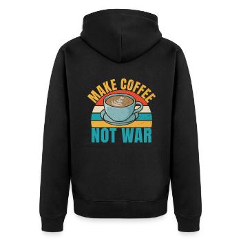 Coffee Gifts - Unisex Premium Bio Zip Hoodie - Schwarz - Hinten - Nico (187cm)