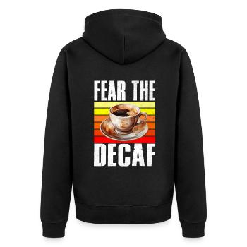 Coffee Gifts - Unisex Premium Bio Zip Hoodie - Schwarz - Hinten - Nico (187cm)
