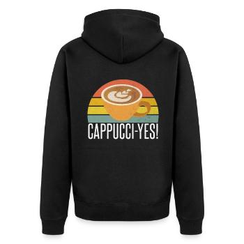Coffee Gifts - Unisex Premium Bio Zip Hoodie - Schwarz - Hinten - Nico (187cm)