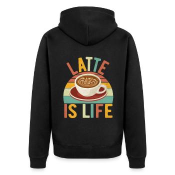 Coffee Gifts - Unisex Premium Bio Zip Hoodie - Schwarz - Hinten - Nico (187cm)