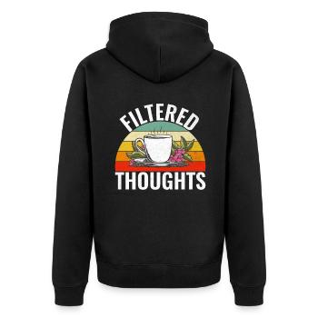 Coffee Gifts - Unisex Premium Bio Zip Hoodie - Schwarz - Hinten - Nico (187cm)
