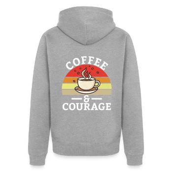 Coffee Gifts - Unisex Premium Bio Zip Hoodie - Grau meliert - Hinten - Nico (187cm)