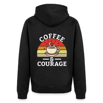 Coffee Gifts - Unisex Premium Bio Zip Hoodie - Schwarz - Hinten - Nico (187cm)