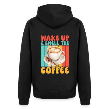 Coffee Gifts - Unisex Premium Bio Zip Hoodie - Schwarz - Hinten - Nico (187cm)