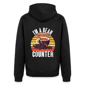 Coffee Gifts - Unisex Premium Bio Zip Hoodie - Schwarz - Hinten - Nico (187cm)