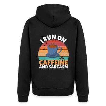 Coffee Gifts - Unisex Premium Bio Zip Hoodie - Schwarz - Hinten - Nico (187cm)