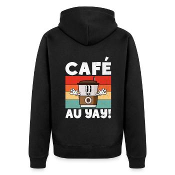 Cadeaux de café - Veste à capuche bio Premium Unisexe - noir - Dos - Nico (187cm)