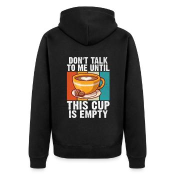 Coffee Gifts - Unisex Premium Bio Zip Hoodie - Schwarz - Hinten - Nico (187cm)