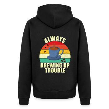 Coffee Gifts - Unisex Premium Bio Zip Hoodie - Schwarz - Hinten - Nico (187cm)