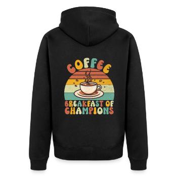 Coffee Gifts - Unisex Premium Bio Zip Hoodie - Schwarz - Hinten - Nico (187cm)