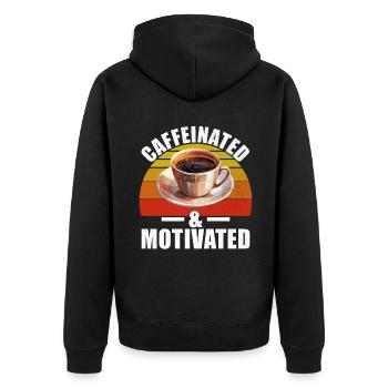 Coffee Gifts - Unisex Premium Bio Zip Hoodie - Schwarz - Hinten - Nico (187cm)