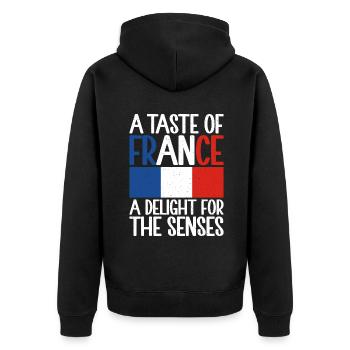 Cadeaux de cuisine française - Veste à capuche bio Premium Unisexe - noir - Dos - Nico (187cm)