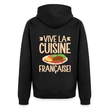 Cadeaux culinaires français - Veste à capuche bio Premium Unisexe - noir - Dos - Nico (187cm)