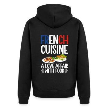 Cadeaux de cuisine française - Veste à capuche bio Premium Unisexe - noir - Dos - Nico (187cm)
