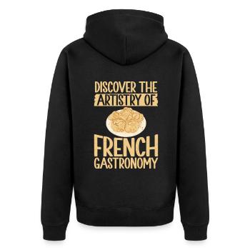 Cadeaux culinaires français - Veste à capuche bio Premium Unisexe - noir - Dos - Nico (187cm)