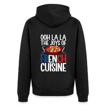 Cadeaux de cuisine française - Veste à capuche bio Premium Unisexe - noir - Dos - Nico (187cm)