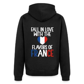 Cadeaux de cuisine française - Veste à capuche bio Premium Unisexe - noir - Dos - Nico (187cm)