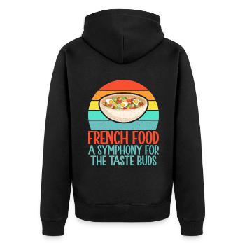 Cadeaux culinaires français - Veste à capuche bio Premium Unisexe - noir - Dos - Nico (187cm)
