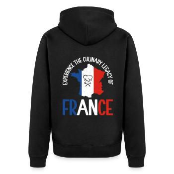 Cadeaux de cuisine française - Veste à capuche bio Premium Unisexe - noir - Dos - Nico (187cm)