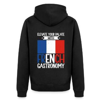 Cadeaux de cuisine française - Veste à capuche bio Premium Unisexe - noir - Dos - Nico (187cm)