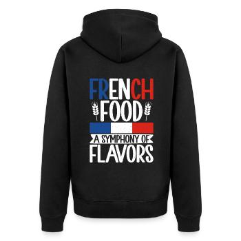 Cadeaux de cuisine française - Veste à capuche bio Premium Unisexe - noir - Dos - Nico (187cm)