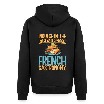 Cadeaux culinaires français - Veste à capuche bio Premium Unisexe - noir - Dos - Nico (187cm)