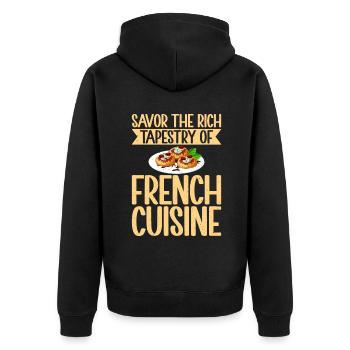 Cadeaux culinaires français - Veste à capuche bio Premium Unisexe - noir - Dos - Nico (187cm)