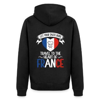 Cadeaux de cuisine française - Veste à capuche bio Premium Unisexe - noir - Dos - Nico (187cm)
