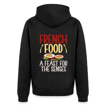 Cadeaux culinaires français - Veste à capuche bio Premium Unisexe - noir - Dos - Nico (187cm)