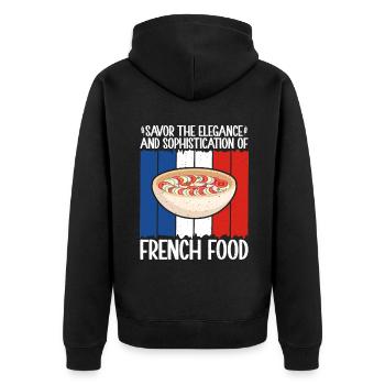 Cadeaux de cuisine française - Veste à capuche bio Premium Unisexe - noir - Dos - Nico (187cm)