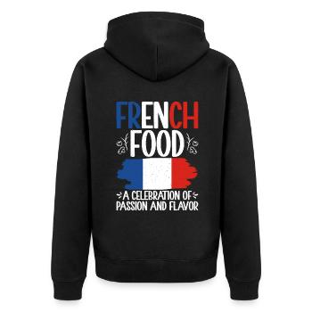 Cadeaux de cuisine française - Veste à capuche bio Premium Unisexe - noir - Dos - Nico (187cm)