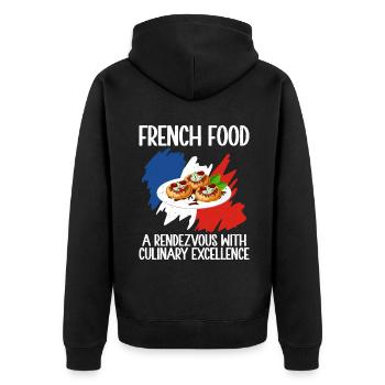 Cadeaux de cuisine française - Veste à capuche bio Premium Unisexe - noir - Dos - Nico (187cm)