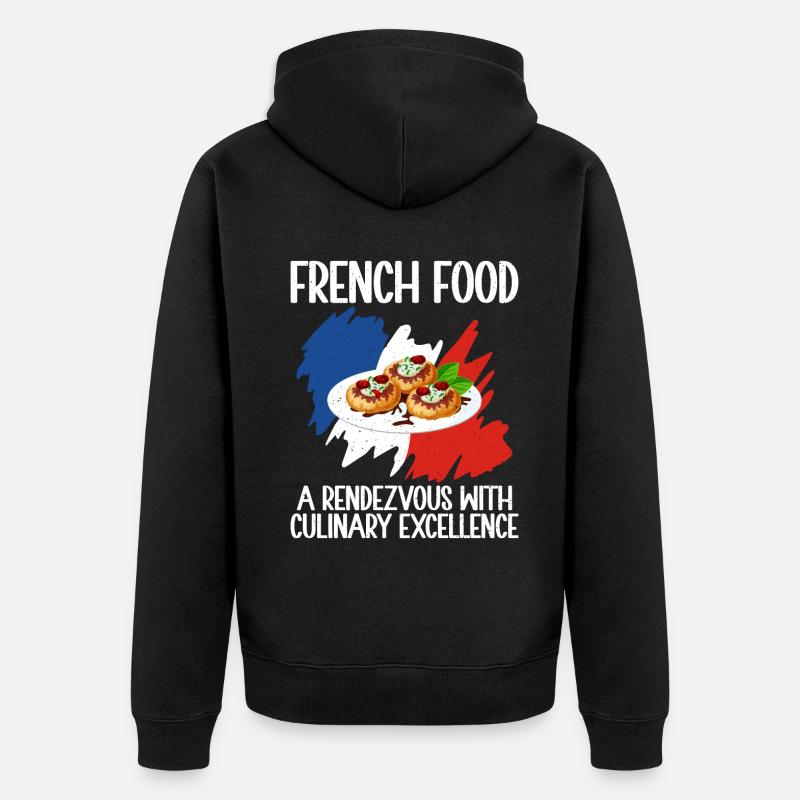 Cadeaux de cuisine française - Veste à capuche bio Premium Unisexe - noir