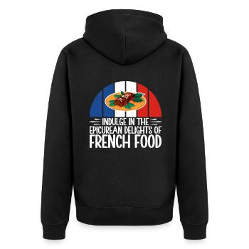 Cadeaux de cuisine française - Veste à capuche bio Premium Unisexe - noir - Dos - Nico (187cm)