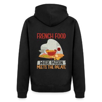 Cadeaux de cuisine française - Veste à capuche bio Premium Unisexe - noir - Dos - Nico (187cm)