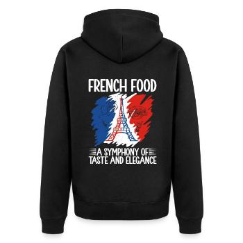 Cadeaux de cuisine française - Veste à capuche bio Premium Unisexe - noir - Dos - Nico (187cm)
